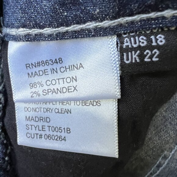 NWT Tru Luxe Womens 14 Madrid Bootcut Jeans Embellished Pockets Edgy Cowgirl - Picture 9 of 10